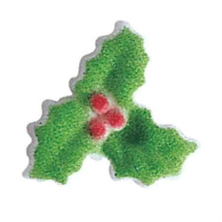 Holly Plant Edible Sugar Decorations - 12 Count - National Cake Supply