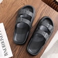 thumbnail image 6 of BERANMEY Comfort Cloud Slippers For Women and Men Double Buckle Adjustable Slides Pillow Slippers EVA Flat Sandals Unisex Slippers, 6 of 9