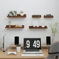 thumbnail image 4 of Floating Wall Mounted Shelves Set of 5, Rustic Small Picture Ledge for Bathroom, Bedroom, Kitchen, Living Room Storage and Decoration, Brown, 4 of 11