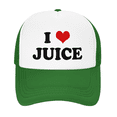 thumbnail image 2 of I Heart Juice Love Food Funny Trucker Hat Mesh Cap Unisex Green, 2 of 5