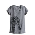 thumbnail image 1 of Thread Tank Artisan Elephant Women's Relaxed V-Neck T-Shirt Tee Heather Grey 2X-Large, 1 of 4