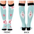 thumbnail image 2 of FREEAMG Cute Dog Paw Compression Socks for Men & Women Knee High Stockings for Running, Sport, Hiking & Travel, 2 of 7