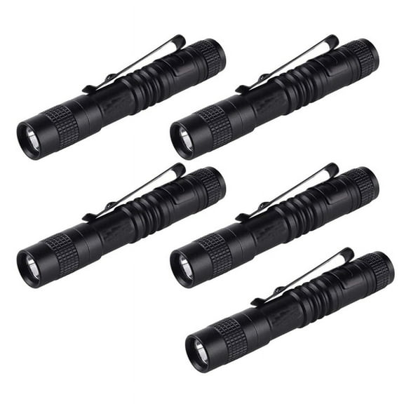 5X Flashlight Pen Torch Super Small Mini AAA XPE-R3 LED Lamp Belt Clip Light with