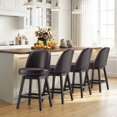 thumbnail image 5 of AFO 26" Upholstered Swivel Counter Height Bar Stools Set of 4, Modern Faux Leather Bar Chairs with Solid Wood Frame, Suitable for 35"-39" Table, For Kitchen Island Dining Room Pub, Dark Brown, 5 of 12