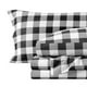 thumbnail image 1 of Juego de Sábanas de Lujo Bare Home Tamaño King 100 % Algodón de Bolsillo Profundo 4 Piezas Cuadros Escoceses Blanco y Negro, 1 of 7