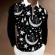 thumbnail image 2 of Blusa Pompotops Hombre Estampado Digital Planetas Coloridos Media Cremallera, 2 of 4