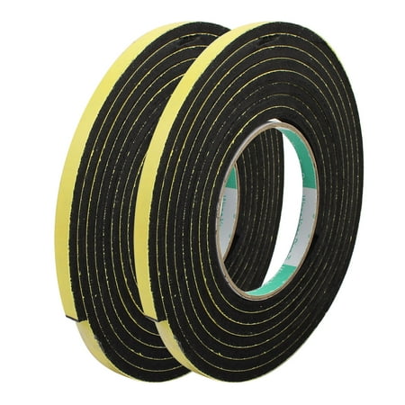 2pcs 3Meter 8mm x 5mm Single-side Adhesive Shockproof Sponge Foam Tape Yellow
