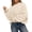 Beige, variant on Women's Oversized Sweater Crewneck Fall Winter Long Sleeve Fuzzy Warn Knit Pullover Sweaters Trendy Outfits