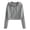 Grey, variant on Tanghaowl Sweatshirts for Women Loose Fit Casual Solid Zipper Hooded Long Sleeve Sweatshirt Short Shirt Tops with Soft Breathable Material Black S