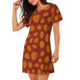 thumbnail image 2 of Daiia Turtle Shell Print Women's Nightshirt Soft Nightgowns for Women Short Sleeve dress Short-sleeved Sleepwear, 2 of 6
