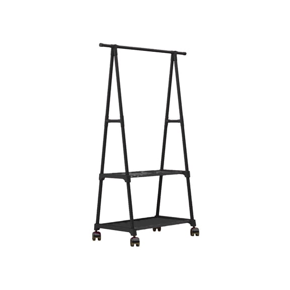 Lilixerw Coat Rack Freestanding,Hall Tree with 2 Storage Shelves and Hooks,Metal Clothes Rack Stand Organizer for Bedroom,Hallway,Entryway,Office,Living Room