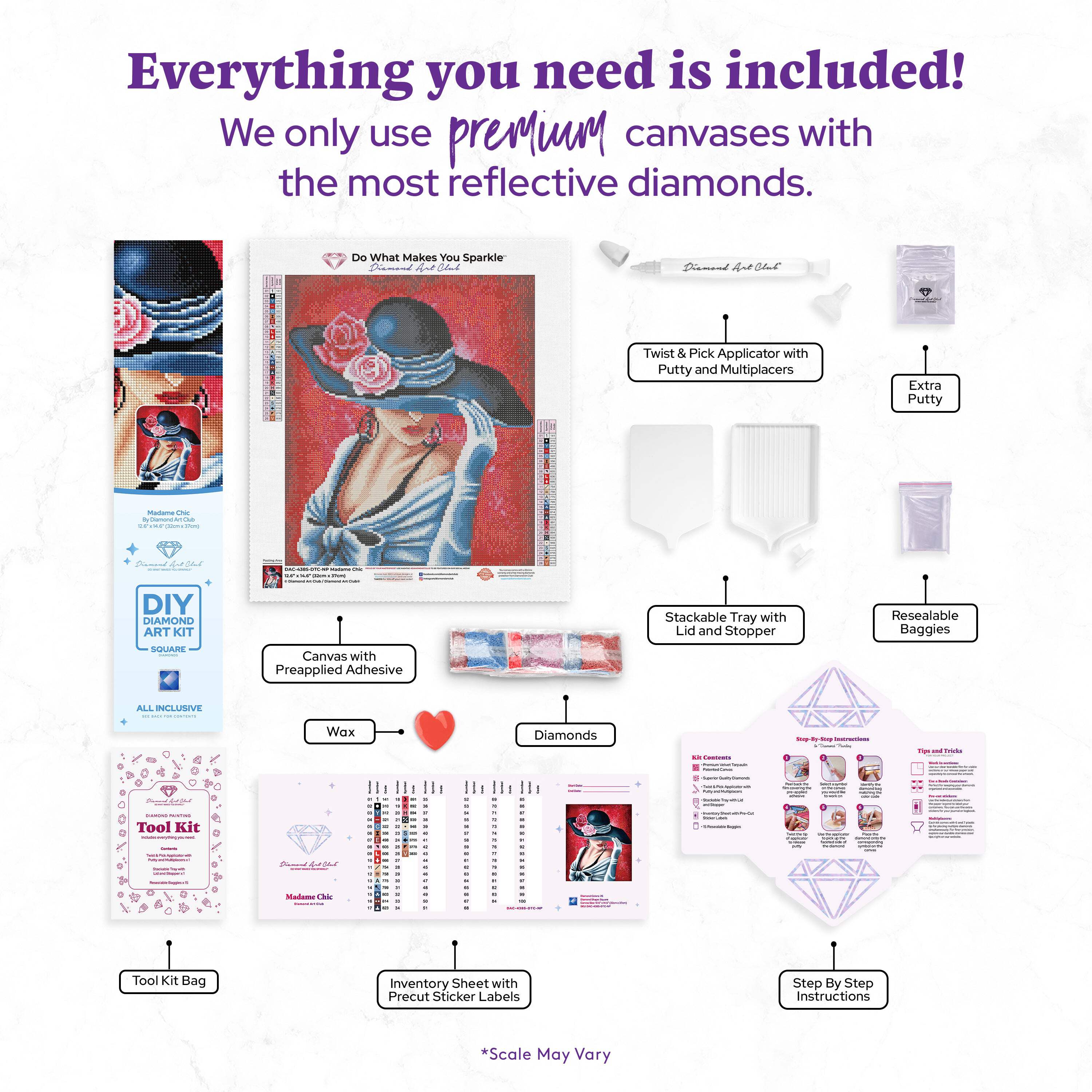DIAMOND ART CLUB Madame Chic Diamond Painting Kit