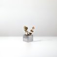 thumbnail image 3 of WGV Textured Silver Ceramic Square Cube - 3" Wide x 3" Height, Good quality, Heavy Weighted Base - 1 Pc, 3 of 7