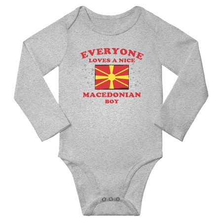 

Everyone Loves a Nice Macedonian Boy Baby Long Slevve Bodysuits Unisex Gifts (Gray 18-24 Months)