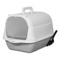 thumbnail image 2 of Hooded Cat Enclosed Cat Toilet Reusable Detachable Pet Handheld Gray, 2 of 8