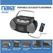 NAXA Electronics NPB-268 قرص مضغوط محمول / كاسيت Boombox (فضي / أسود)