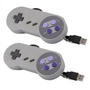 Mars Devices SNES Classic USB Video Game Controller for Windows and Mac, Black, 2 Count
