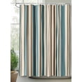 thumbnail image 2 of Boho Vertical Stripe Shower Curtain, Green Beige Simple Lines Waterproof Shower Curtain Set with 12 Hooks Lightweight Washable Fabric Shower Curtains for Bathroom 72x72 Inches, 2 of 6
