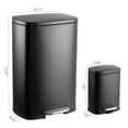 thumbnail image 3 of happimess Connor Rectangular 13.2-Gallon Trash Can with Soft-Close Lid and FREE Mini Trash Can, Charcoal Black, HPM1006B, 3 of 10