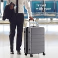 thumbnail image 3 of LIFERECORD Carry-On Luggage, 20 inch Hard Shell Rolling Suitcase for Travel Expandable Lightweight with Spinner Wheels TSA Lock, Dark Grey, 3 of 10