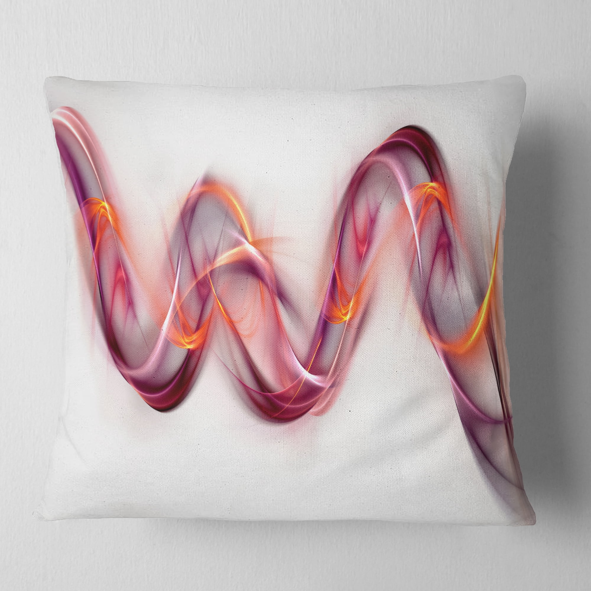 Designart Tangled Pink Gold Waves - Abstract Throw Pillow - 18x18
