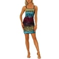 thumbnail image 2 of INSPIRE CHIC Women's Dress Sequin Spaghetti Strap Bodycon Lace-up Party Sparkle Glitter Mini Dress XS Blue Red Gold, 2 of 5