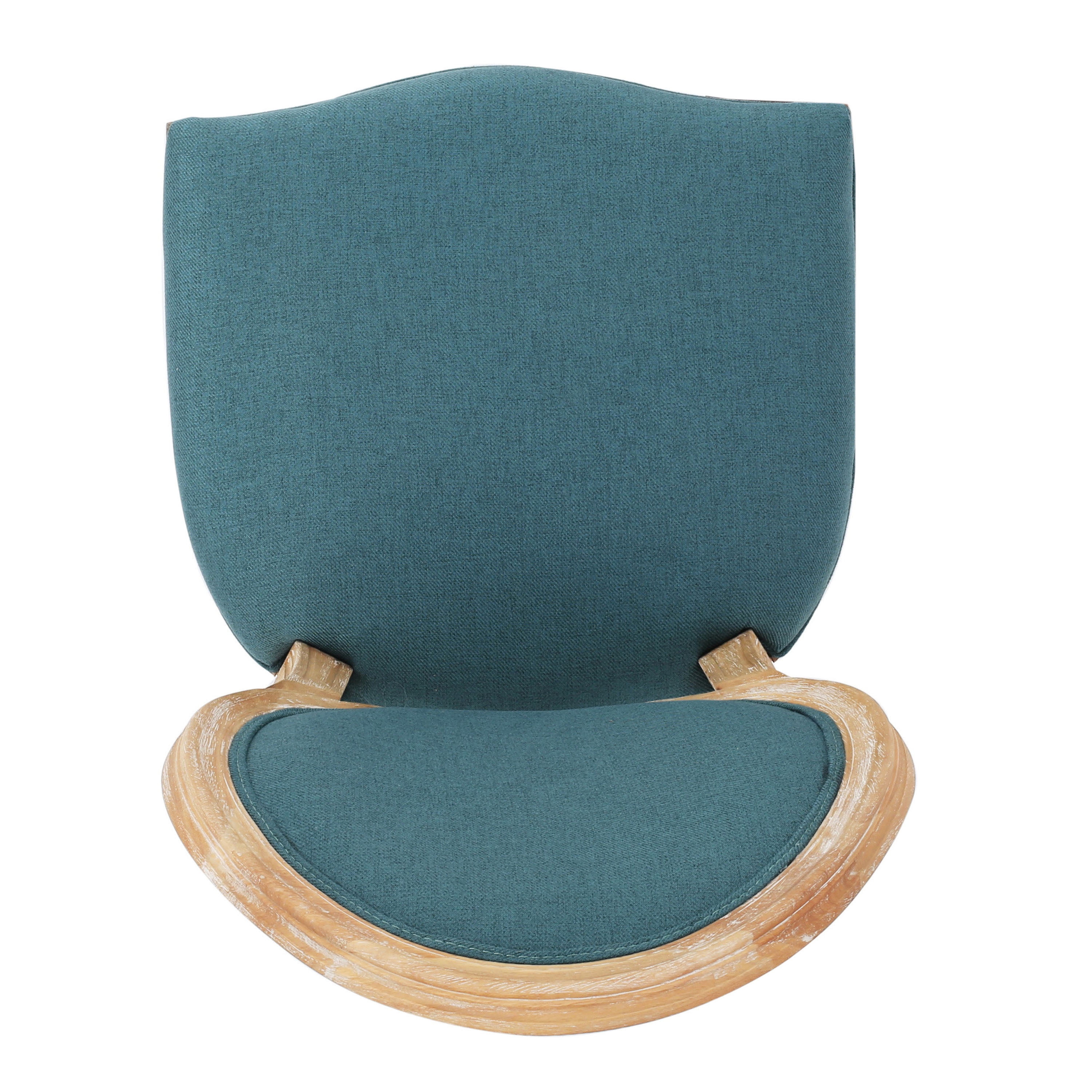 Noble House Phinnaeus FrenchFabric Dining Chairs, Set of 2, Dark Teal