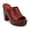Red, variant on YDN Women's Open Round Toe Platform Mules Slides Chunky Block High Heels with Rivet Studded Slip On Comfy Sandals Dressy Casual Party Shoes Size 7 Black