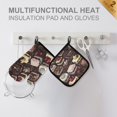 thumbnail image 4 of Yayeee Oven Mitts and Pot Holder Set of 2 Heat Resistant Kitchen Gloves Baking Hot Pad, Black Chocolate Cakes, 4 of 5