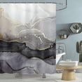 thumbnail image 3 of Marble Shower Curtain For Bathroom, Abstract Modern Black And Gold Fabric Shower Curtain Set, Cool Rest, 3 of 5
