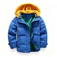 thumbnail image 3 of OGLCCG Boys Winter Coat Zip up Warm Puffer Jacket Windproof Thicken Outerwear with Detachable Hood,Size 5, 3 of 6
