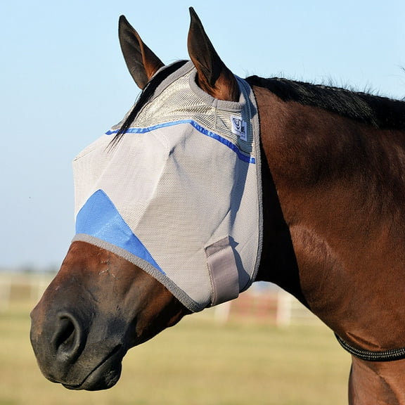 Yearling Large Pony Cashel Crusader Standard Fly Mask No Ears Nose Blue