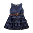 thumbnail image 5 of Lovebay Kids Girls Outfits, Denim Dress + Vest Coat + Belt 3Pcs Clothes Set, 5 of 13