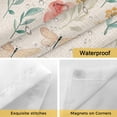 thumbnail image 4 of Spring Flowers No Hooks Shower Curtain with Snap-in Liner Watercolor Yellow Dragonfly Red Floral Leaf Linen Texture Shower Curtains for Bathroom, Waterproof, Easy Install, Washable 36"x78", 4 of 9