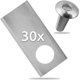 thumbnail image 1 of (39,2 x 17,5 mm, plateada), 30 cuchillas de repuesto de calidad: cuchillas de corte para máquinas de jardín adecuadas para modelos de cortacésped compatibles con tornillos de cuchilla de repuesto para cortacésped HTC MIIMO. JM MX-0140307FYD, 1 of 5