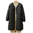 thumbnail image 4 of DAFPZW Mid-Long Quilted Jackets for Women Button Down Winter Coats Lightweight Loose Puffer Padded Outerwear with Pockets, 4 of 6