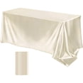thumbnail image 1 of Maplenight Premium Solid Color Glossy Satin Tablecloth – Customizable for High-end Hotels, Banquets & Weddings Beige, 1 of 5
