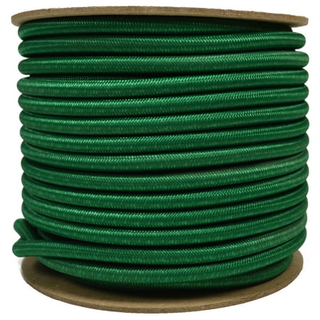 

Kelly Green 1/4 inch Shock Cord - 100 Feet Marine Grade Shock Bungee Cord - USA