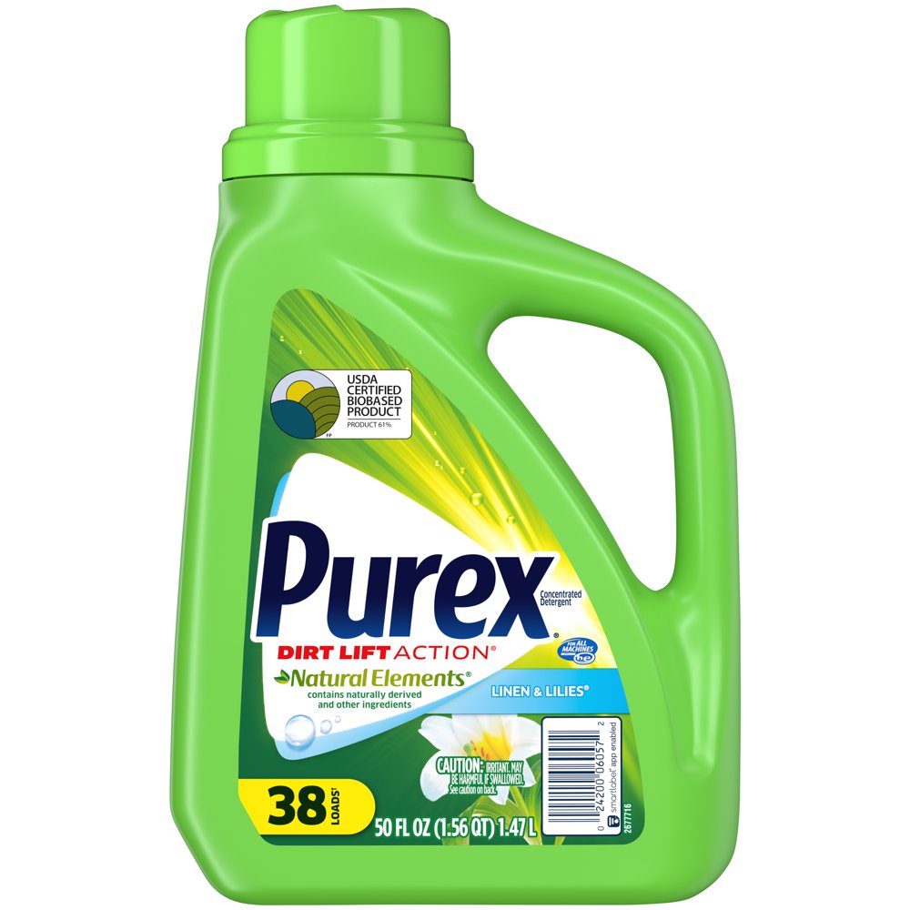 Purex Liquid Laundry Detergent, Natural Elements Linen & Lilies, 50