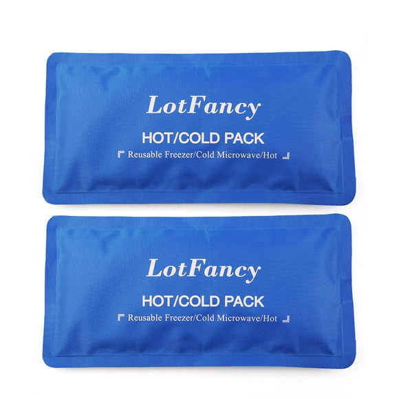 LotFancy Hot Cold Pack for First Aid, Reusable Gel Ice Packs for Injuries, Pack of 2 (10.5x5 in)