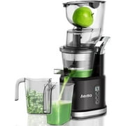 Aeitto Juice Maker, Slow Masticating Juicer Machine, Cold Press Juicer with Big Wide 3.3-in Chute and 900-ml Cup, for Fruits and Vegetables, Reverse Function, High Juice Yield, Easy to Clean, Black