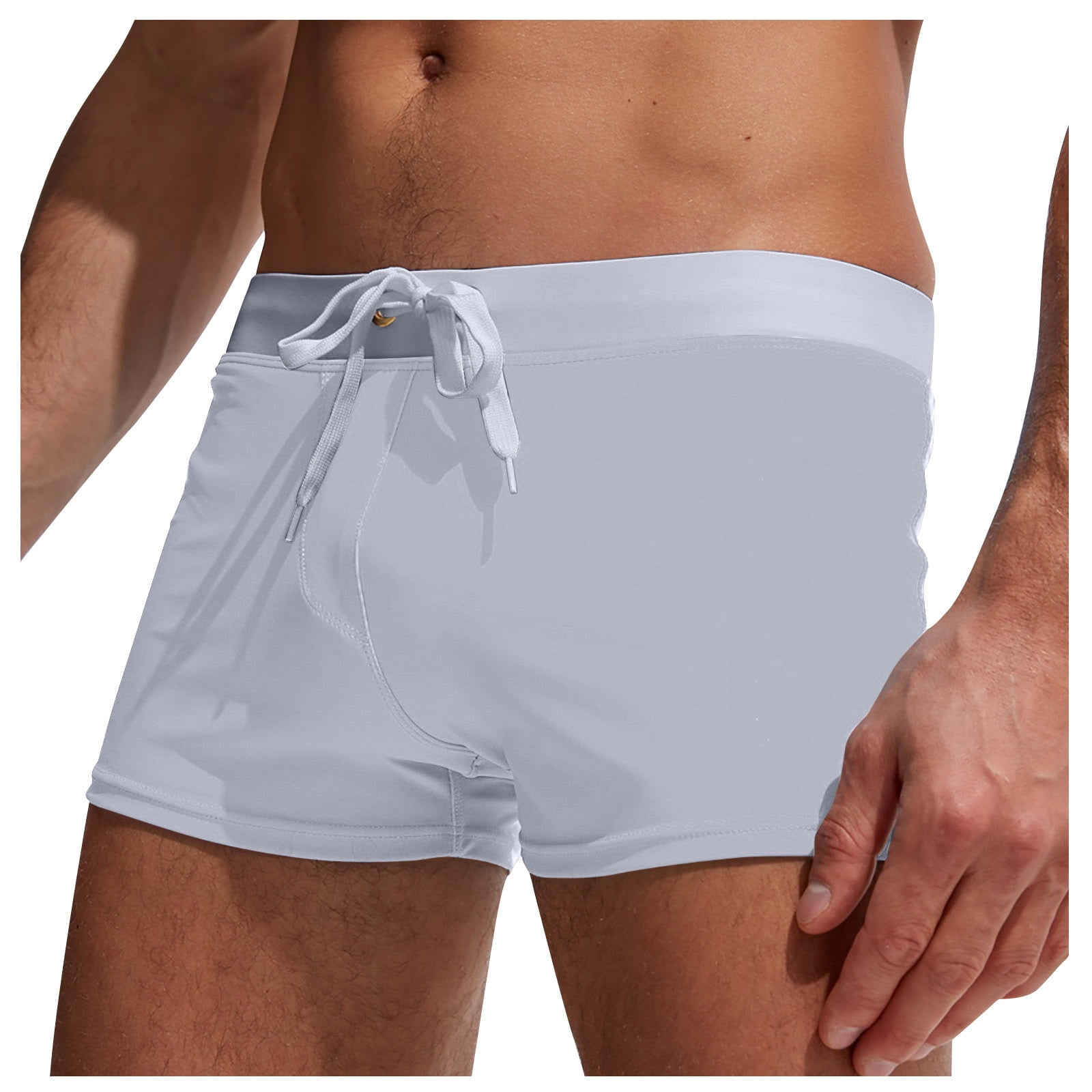 Mlqidk Swim Briefs Men Board Shorts Swimwear Swimsuits Solid Basic Swim