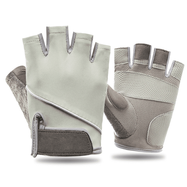 Gants de Musculation Noirs et Gris pour Hommes et Femmes - Gants d'Exercice Respirants Demi-Doigt