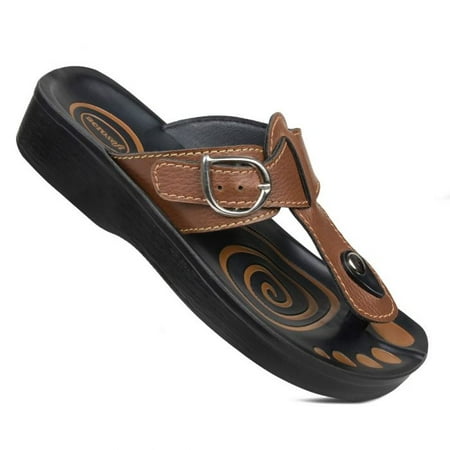Image of AEROSOFT - Fashion T-Strap Comfortable Arch Support Summer Sandals For Women