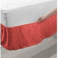 thumbnail image 2 of Abstract Bed Skirt, Rhythmic Contemporary Spiraling Dots Flowers Bicolored Illustration Print, Elastic Bedskirt Dust Ruffle Wrap Around for Bedding Decor, 4 Sizes, Vermilion and White, by Ambesonne, 2 of 2