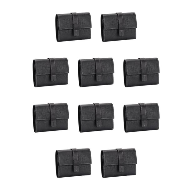 Minnieouse Monedero de cuero para mujer, tríptico Rectangular, cierre de cremallera de Color sólido, tarjetero elegante, billetera, regalo de Negro 10piezas