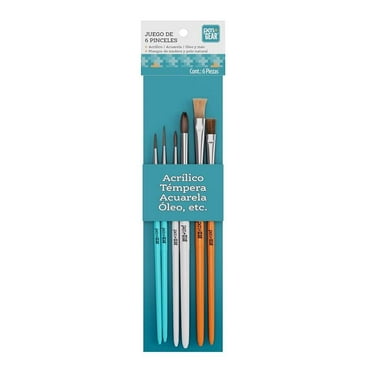 Set de Pinceles Pen+Gear para Manualidades con Mangos de Madera 6 Piezas