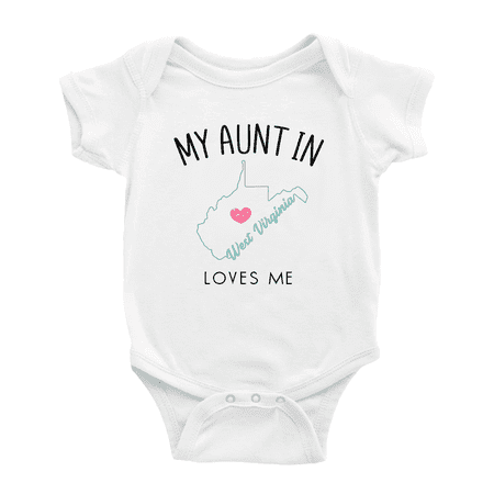 

My Aunt In West Virginia Loves Me Baby Short Sleeve Romper Bodysuits 12-18 Months