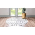 thumbnail image 3 of Rugs.com Lattice Trellis Collection Rug – 8 Ft Round White Low-Pile Rug Perfect For Kitchens, Dining Rooms, 3 of 9