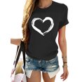 thumbnail image 1 of Innerwin T-shirt à Col Rond pour Femme T-shirt Tenue Quotidienne T-shirt Mode à Imprimé Cœur Noir G, 1 of 7